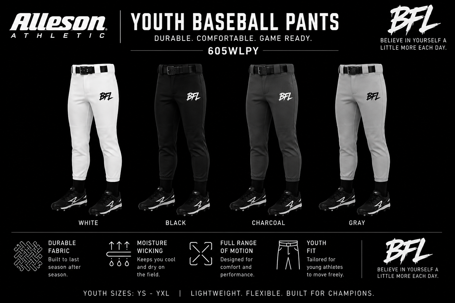 Youth baseball pants