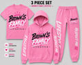 Custom 3 piece set hoodie and sweatpant and t shirt