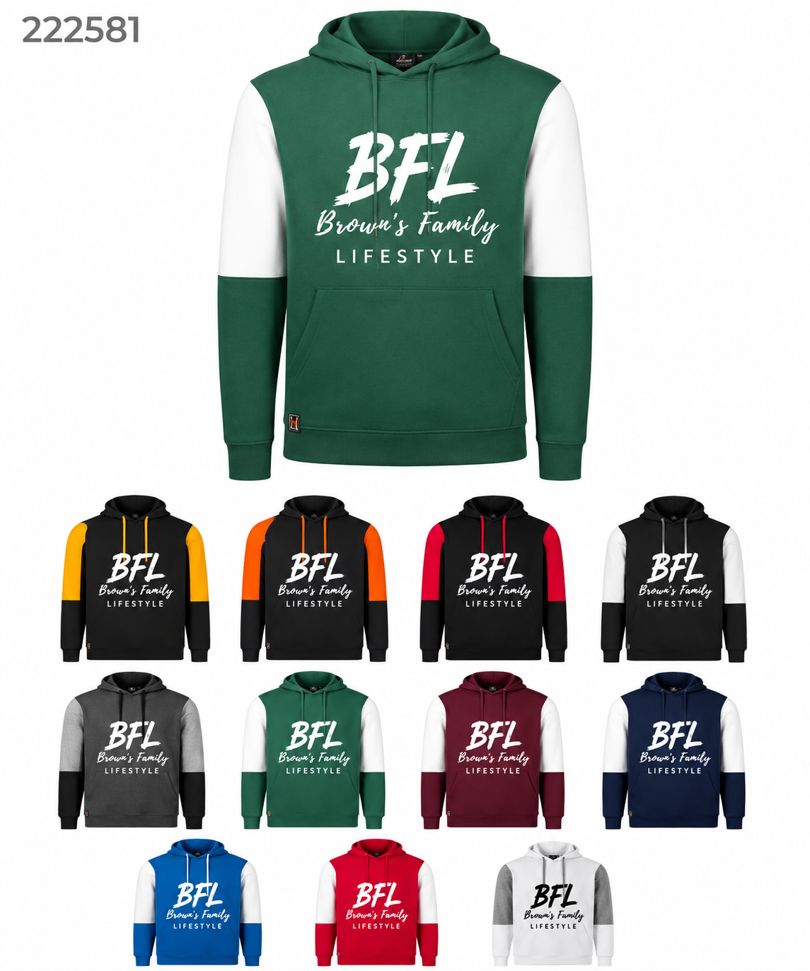 Custom Men's all-American team Fleece colorblock hooded sweatshirt
