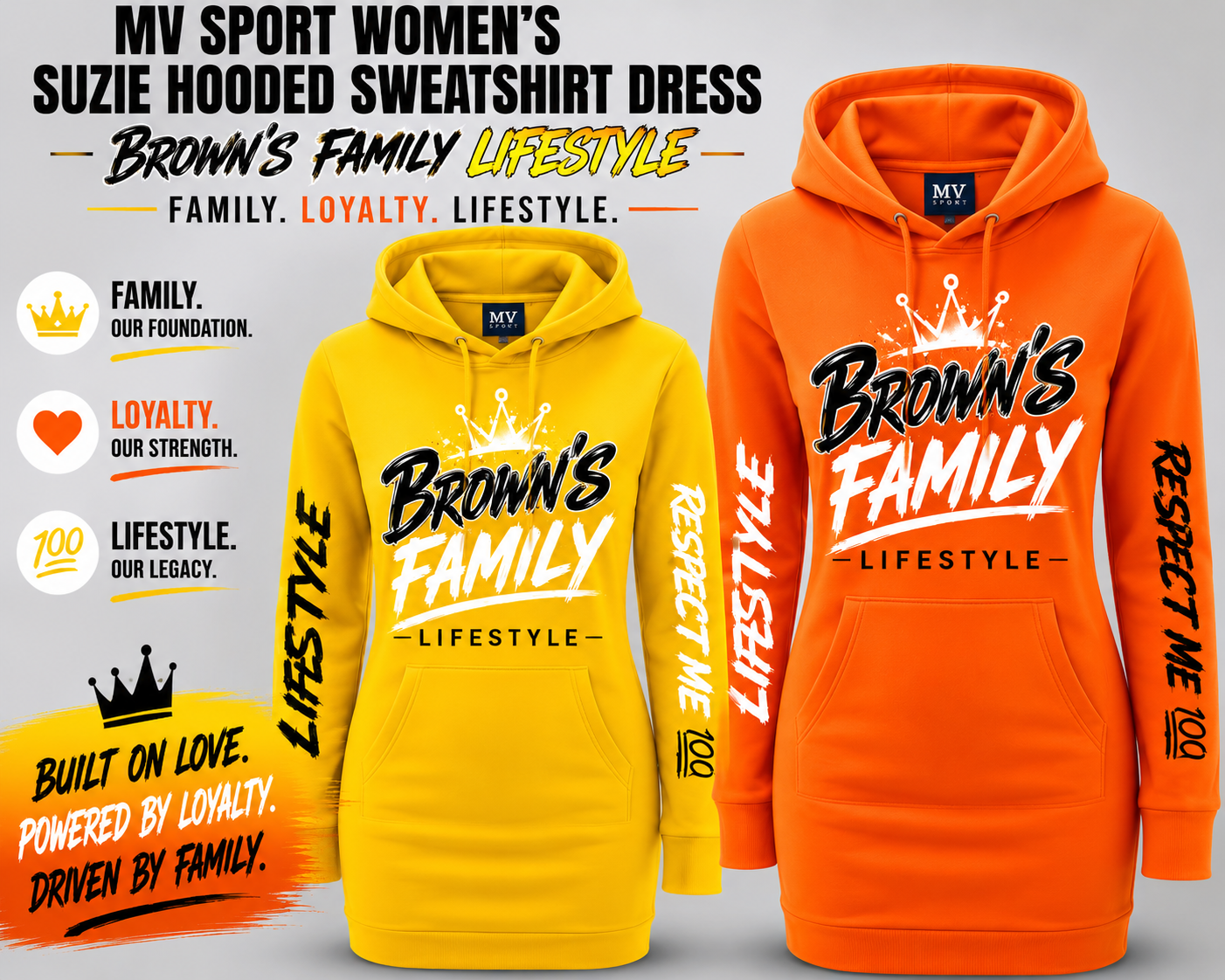 Custom MV Sport women's hoodie sweatshirt dress