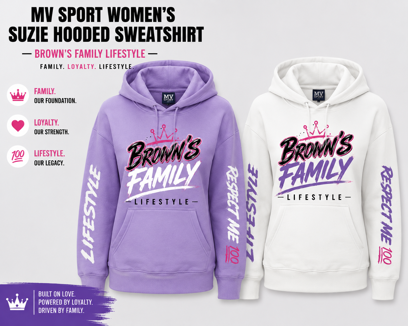 Custom MV sport women's hoodie sweatshirt
