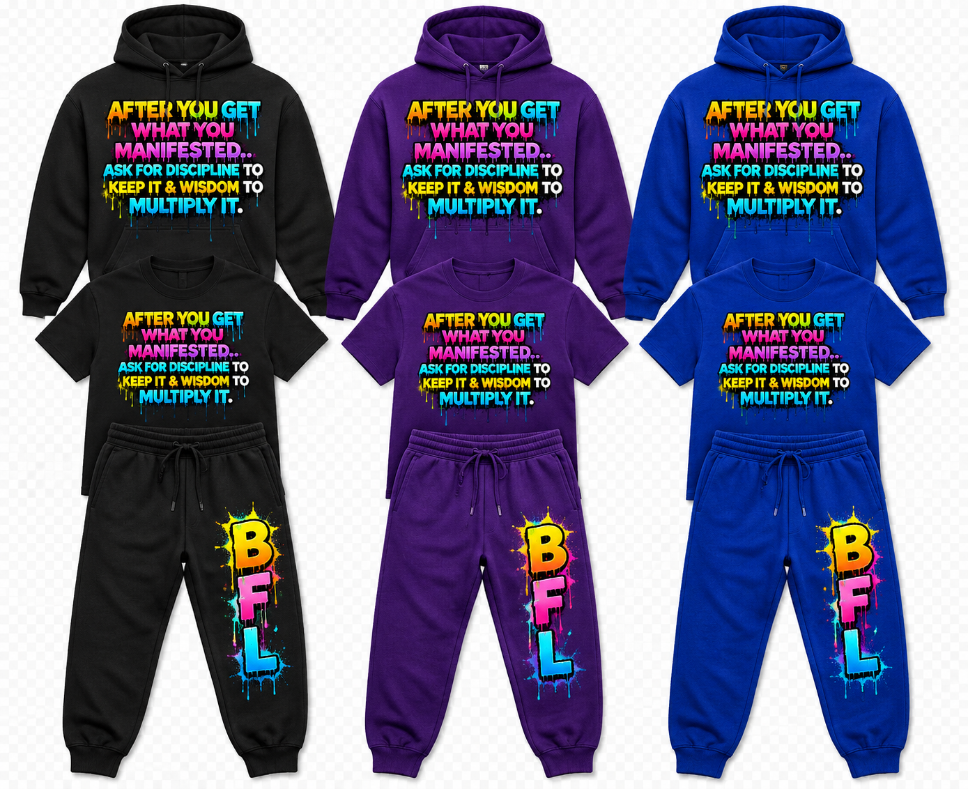 Custom 3 piece hoodie sweatpant and t shirt