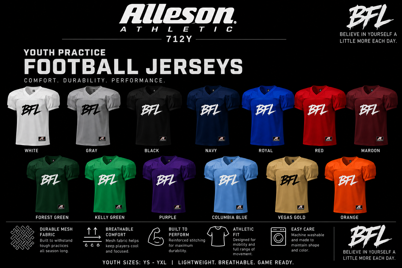 Youth practice jerseys