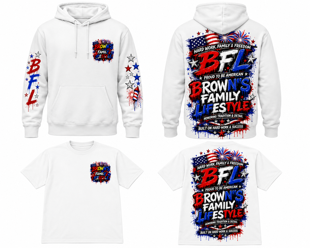 Custom Front and back hoodies and t shirts 4th of July